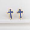 7 Colors New Design Cross Stainless Steel Classic Studs Earrings High Quality Minimalist Wedding Anniversary Woman Jewelry Gift