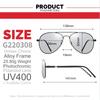 Fashion Pochromic Sunglasses Color Changing Pilot Style Polarized Anti Glare UV400 Men Women Driving Sun Glasses