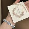 New Chinese Handmade Sweet Lotus & Butterfly Bracelet with Osmanthus & Cat Charm