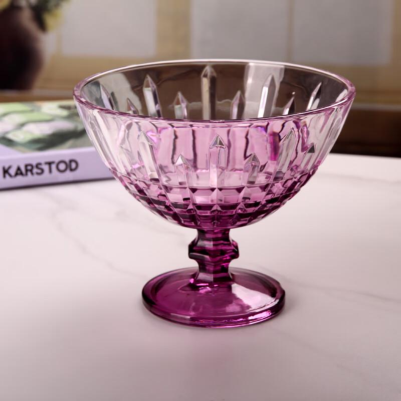 Tigela Pedestal de Vidro Roxa Criativa Flavinmci
