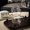 Elegant Glass Water & Tea Set with Wooden Tray