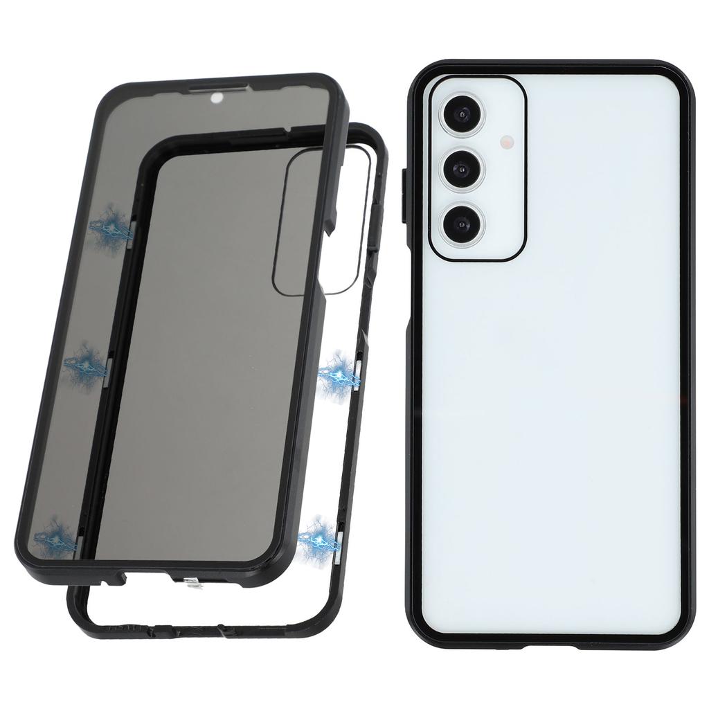 For Samsung Galaxy A16 5G/A16 4G Case with Anti-Spy Screen Protector Tempered Glass Metal Phone Cover Magnetic Clasp