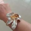 Openable Golden and White Bangle Armlet Metal Flower Bracelet Classical Tulip Bangle  Girls