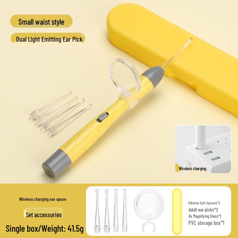 LED Ohrreinigungsset für Kinder: Leuchtendes Ohrstäbchen, Baby-Pinzette mit Licht & Wiederaufladbares Weichspitzen-Werkzeug