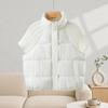 Fashion Knitted Stitching Stand-up Collar Vest Women Autumn Winter Short Warm Loose Sleeveless Ladies Waistcoat Coat