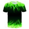 Maglietta per bambini alla moda trendy casual cool fiamma maglietta a maniche corte con girocollo per bambini