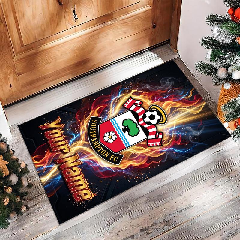 Southampton FC Printed Crystal Velvet Rug Non‑Slip Crystal Velvet Carpet For Sofa Bedroom Indoor Home Decoration