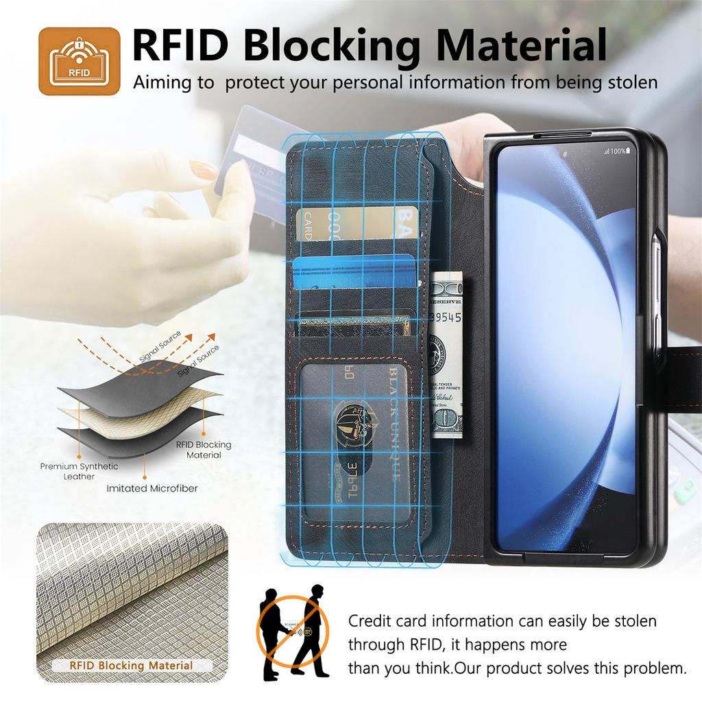 CASENEO For Samsung Galaxy Z Fold6 5G Case Leather 2-in-1 Magnetic Detachable Wallet Phone Cover