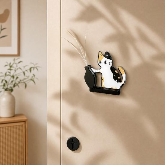 Cat Whiskers Holder Refrigerator Magnet, Cat Furs Keepsake Vase Fridge Magnet, Pet Memorial Decoration for Home, Kitchen