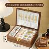 Elegant Walnut Wooden Double Layer Jewelry Box Portable Travel Organizer with Built-in Storage Compartments