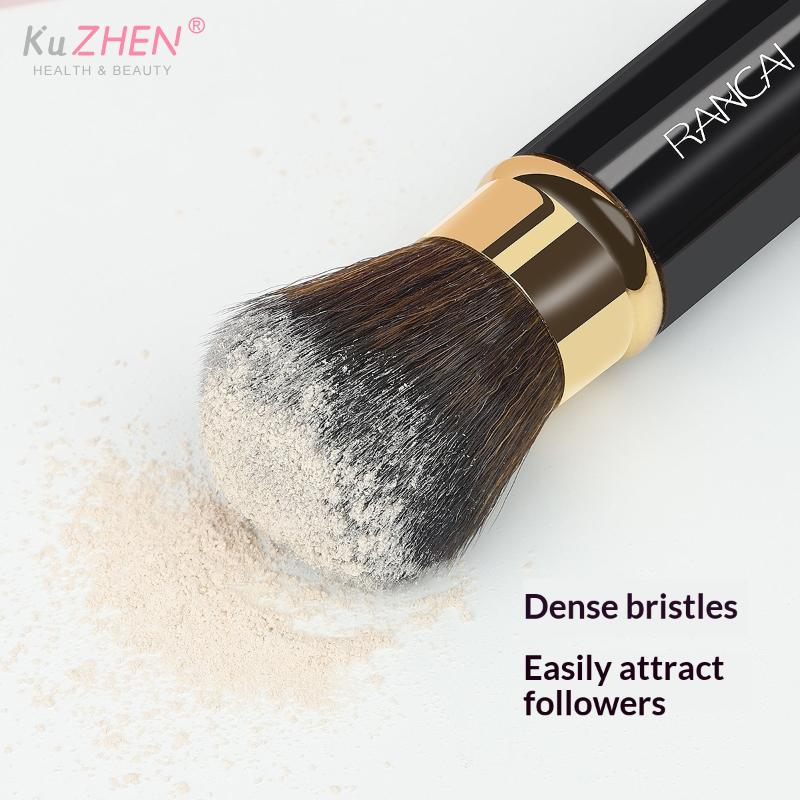 Retractable Cosmetic Brush Portable Face Powder Blusher Foundation Blush Highlight Brush Fiber Hair Handle Brush Female