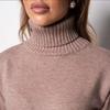 Elegant Solid Color Knitted Dress Women Loose Turtleneck Long Sleeve Female Sweater Autumn Winter Fashion Lady Knitwear