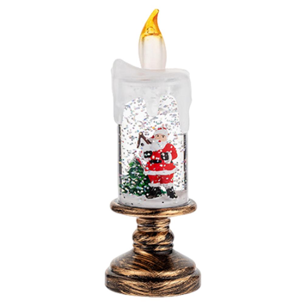 

Рождественские беспламенные свечи, мерцающие рождественские светодиодные свечи, работающие от батареек, снежный шар, свеча, украшения для дома