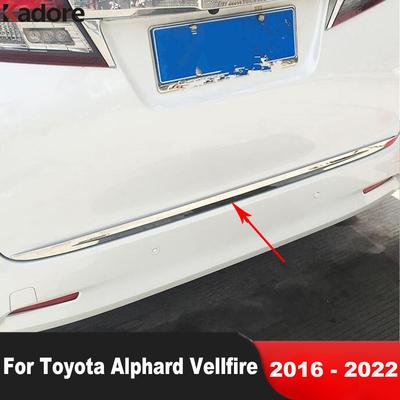 For Toyota Alphard Vellfire 2016-   Steel Rear Trunk Lid Cover Trim Tailgate Door Boot Molding Strip Car Accessories