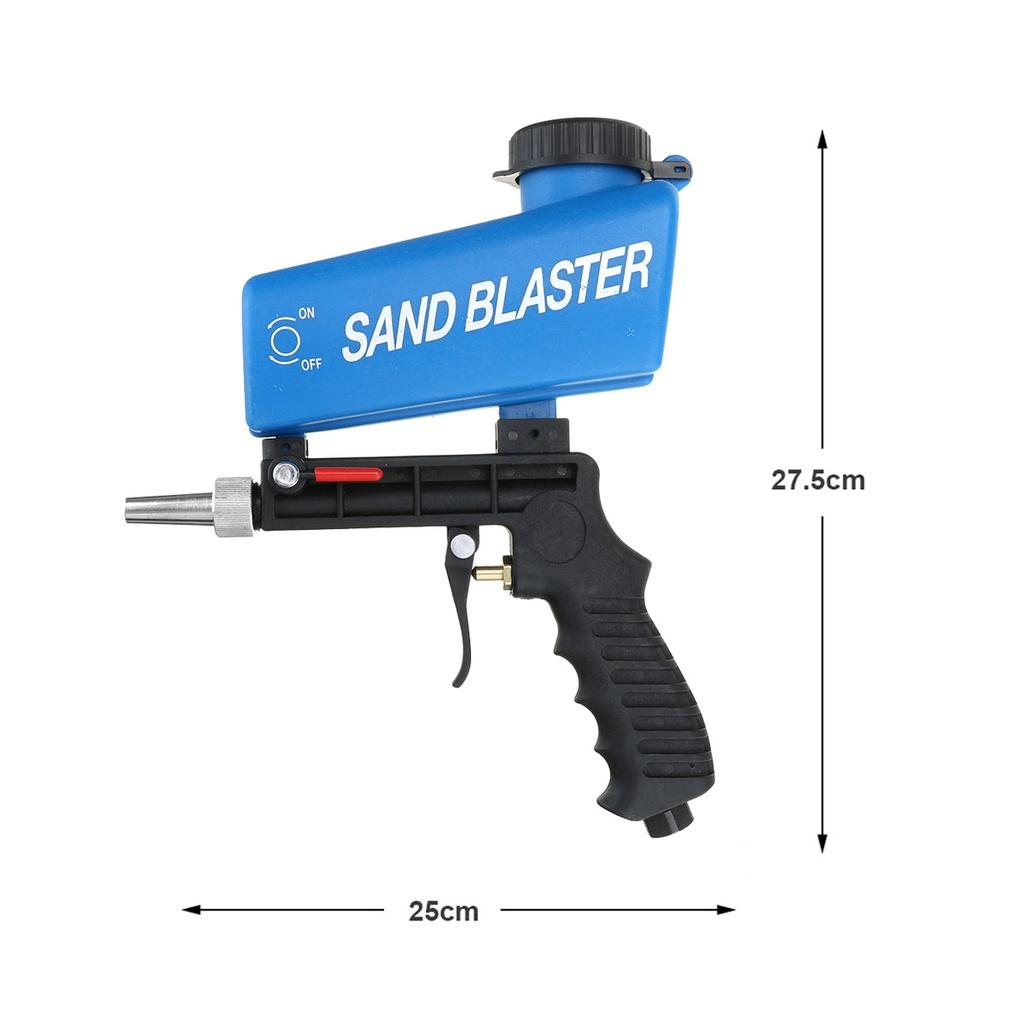 90psi Portable Adjustable Small Air Blasting Machine Gravity Pneumatic Sandblasting Guns Derusting Sandblasting Spray Guns Kit