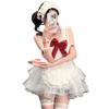AOTYP Maid Costume Includes Lace Cute Lolita Mini and Short Perfect for or Maid Alice Size 10-Piece Set, Apron, Headband, Skirt, Pants. Anime, Idol,