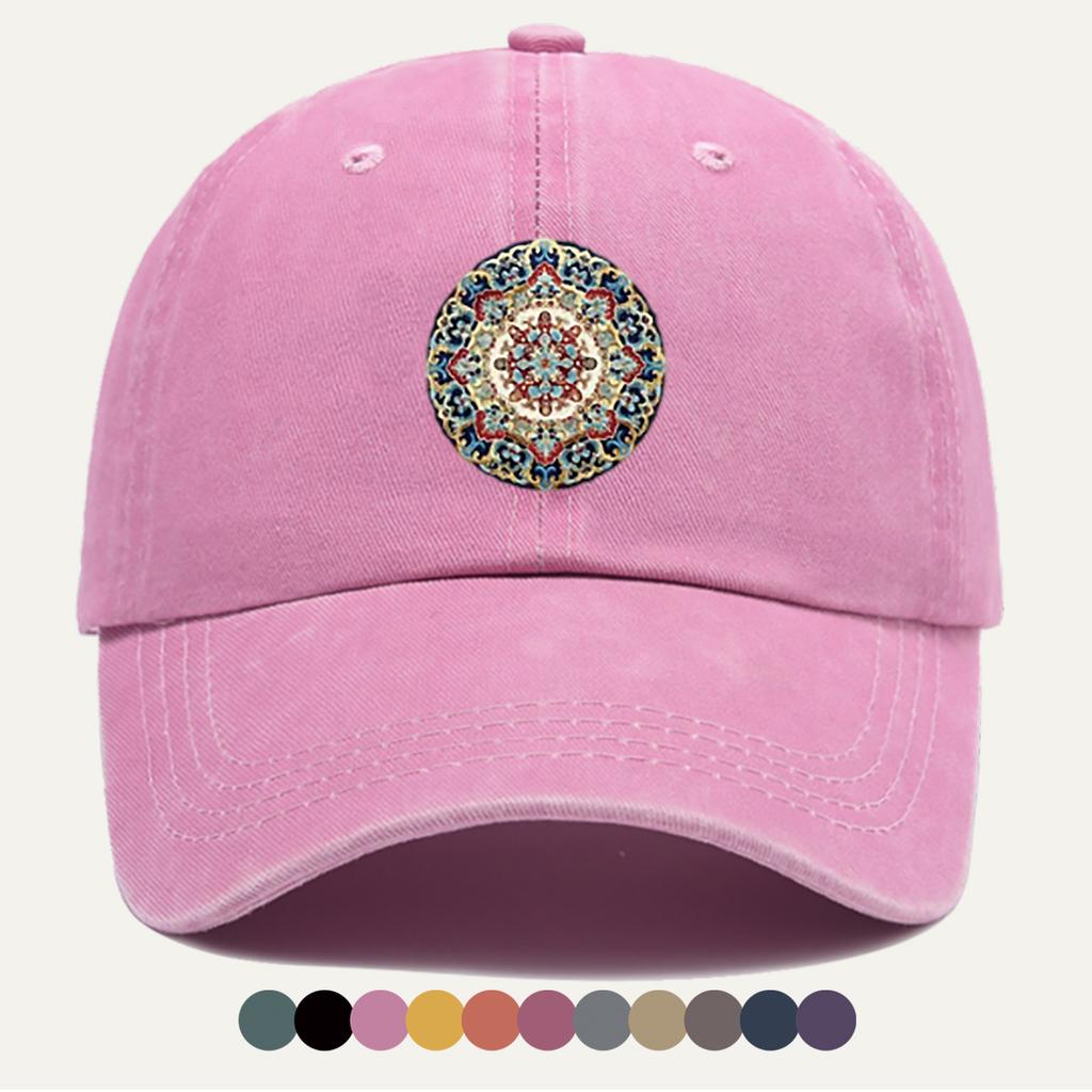 pc Unisexdala Floral Pattern Printed Baseball Cap Vintage Ethnic Style Printed Design Fashionable Trendy Street Cap Unisex Adju