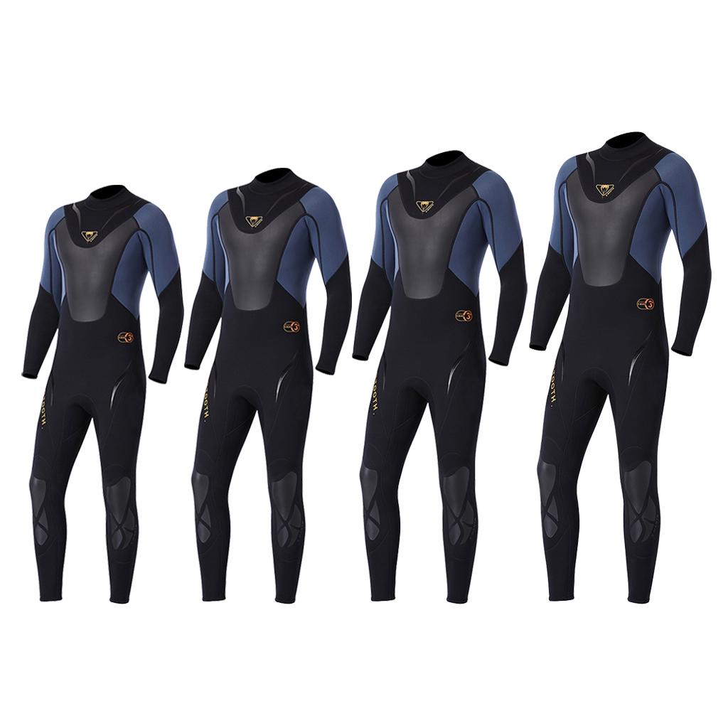 Men Neoprene Wetsuit 3mm One Piece Diving Suit Full Body Swimwear Snorkeling Surf Suit for Water Sports M