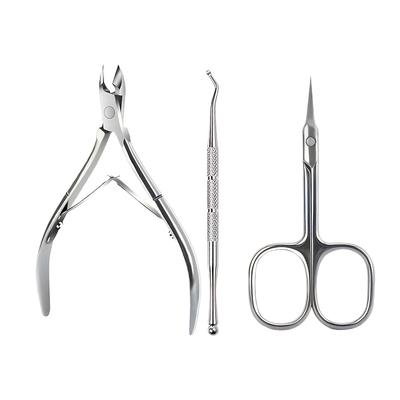 3 Pcs Stainless Steel Dead Skin Cutting Trimmer Perfect for Precision Manicure & Pedicure Pointed Jaw Pliers Silvery Color