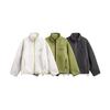 Unisex Thick Fleece-Lined Cotton Puffer Jacket Winter Warm Oversized Hoodless Coat Men Women