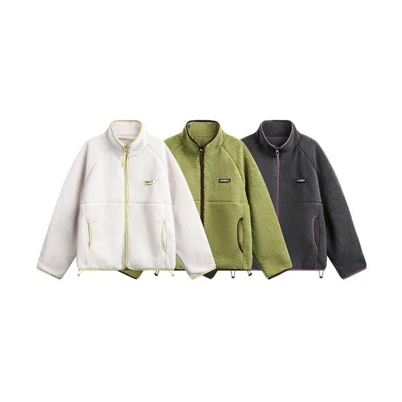 Unisex Thick Fleece-Lined Cotton Puffer Jacket Winter Warm Oversized Hoodless Coat Men Women