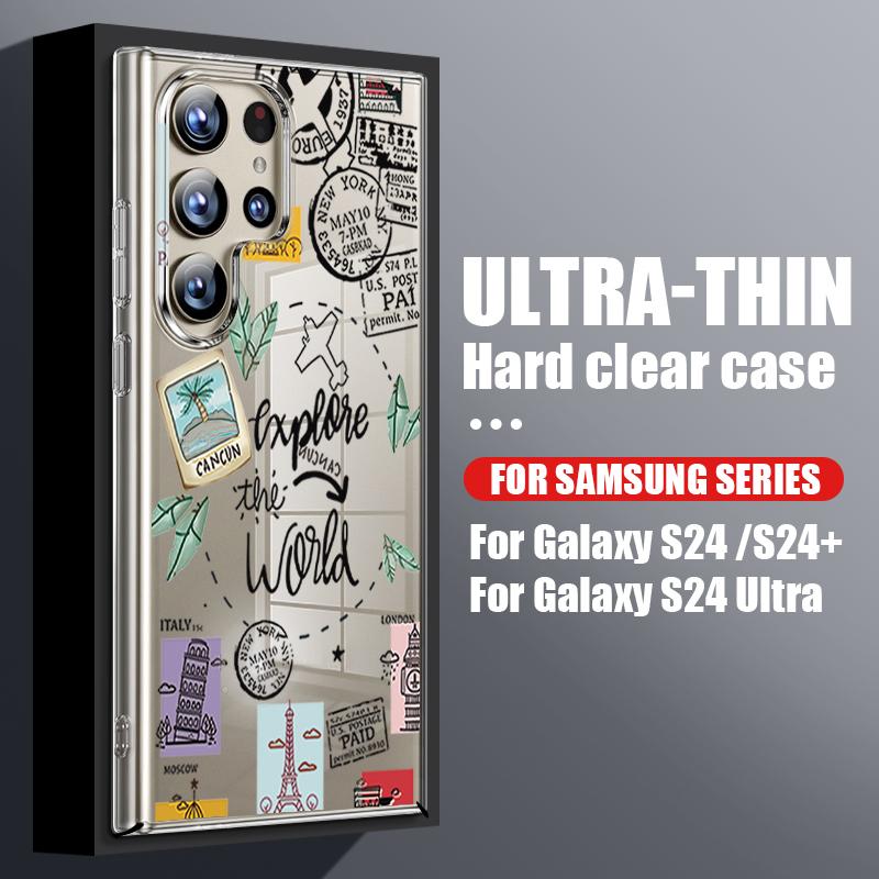 

Retro Collage Style Phone Case For Samsung Galaxy S26 S25 S24 Ultra S23 S21 FE S22 Plus A54 A34 A15 A25 A35 A55 A26 A36 A56 5G Slim Clear Hard Cover Samsung S25 Ultra прозрачный