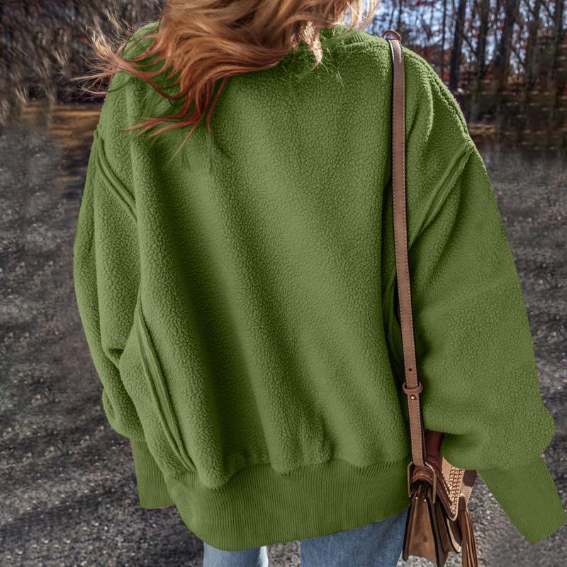 DAFIFY Damemote Uformelt ensfarget trykk vår høst med lange armer og lange ermer med o-hals