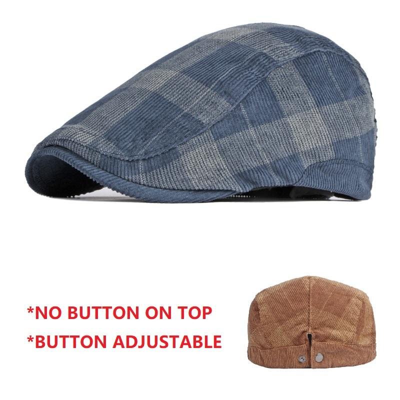 

Adjustable Newsboy Hats Flat Cap Cabbie Gatsby Style Tweed Ivy Fashion Sun Beret for Men And Women One Size синий