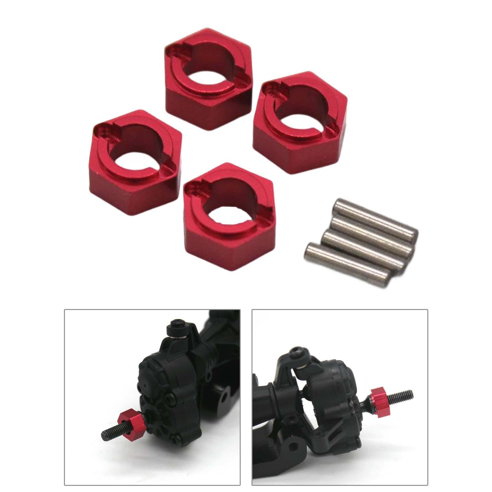 

4Pcs Wheel Hex Adaptor Spare Parts Extension Hex Hub Adapter For FMS1/24 Fcx24 RC Crawler Car Aluminum Alloy Lightweight Parts золотий