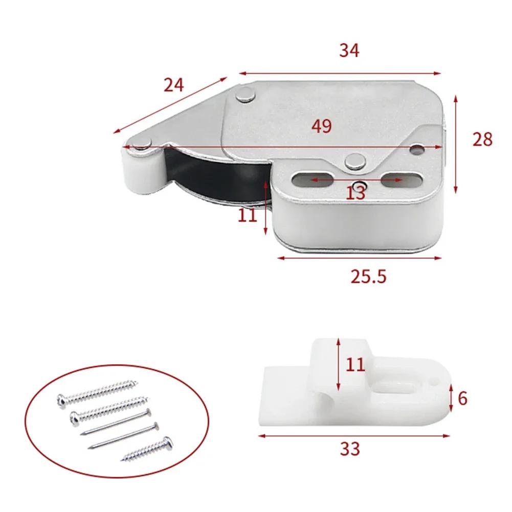2ks Automatický pružinový zatlačovací západkový zámek Sloní chobot Zámek s odskokem Pro dvířka skříněk a šatníků Dotyková západka Nábytkové kování