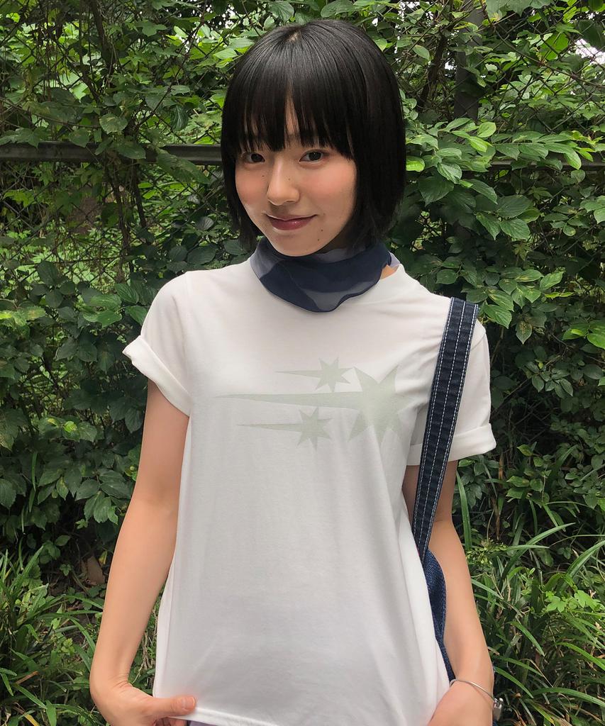 NICEGHOSTCLUB 3Stars Symbol Crop Slim Tee_White(Ng2Fmft538A)