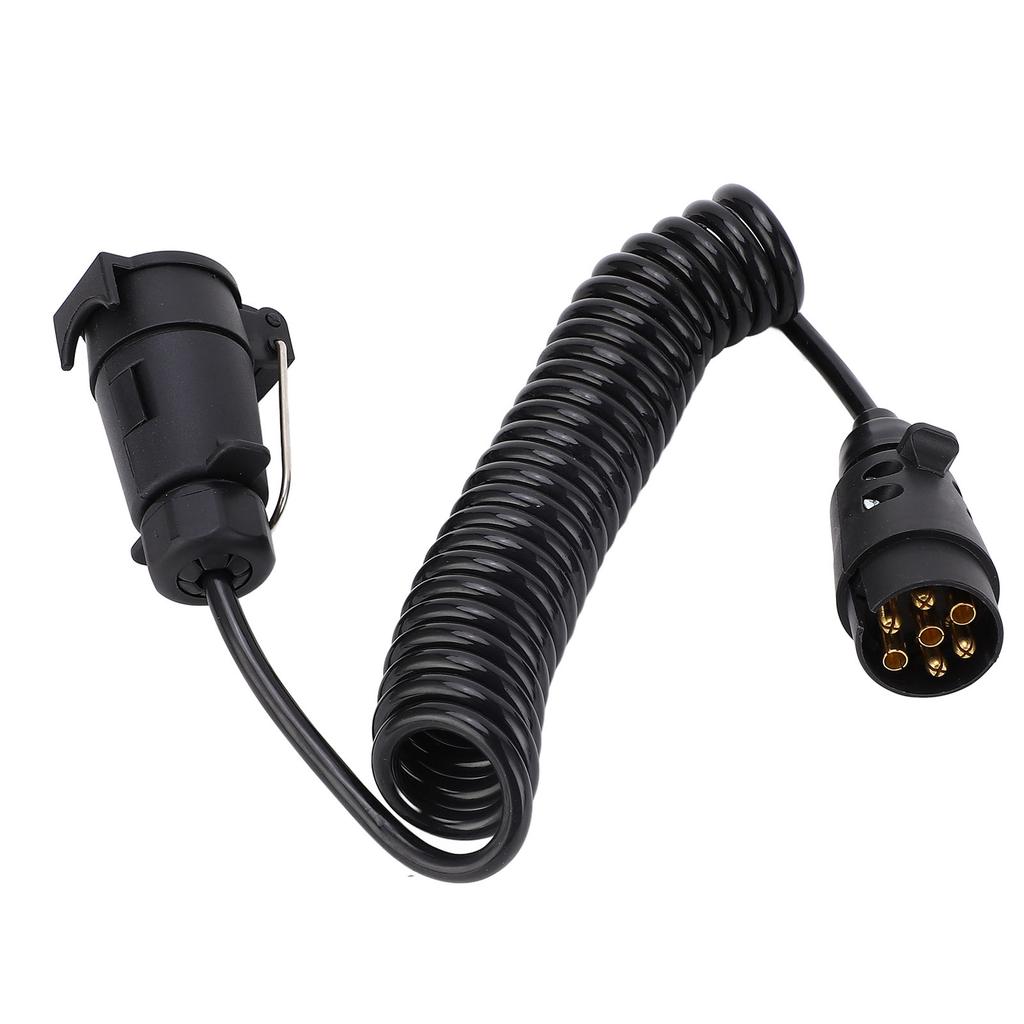 12V 24V Trailer Plug Cord 7 Core TPU Spring Towing Coiled Wire Stable Signal Transmission for RV Car Ship
