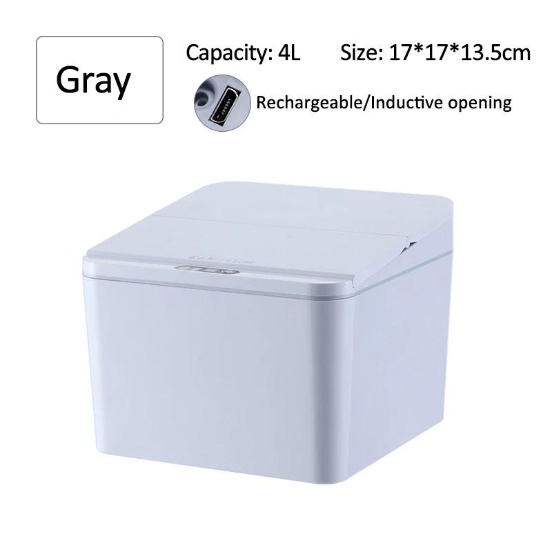 Intelligent Mini Desktop Trash Can Automatic Touchless Infrared Motion Sensor Trash Can Car Trash Portable Storage For Kitchen