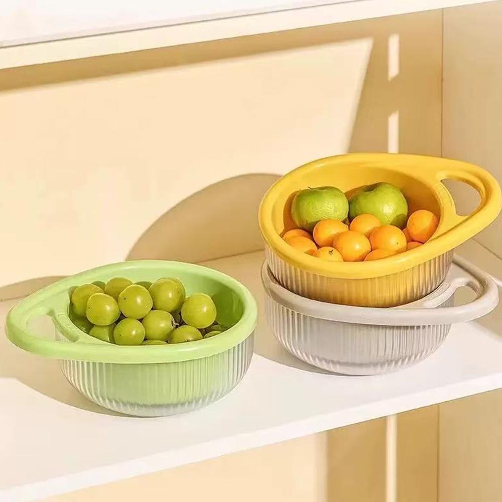 Double-layer Resistant Sink Strainer Leftover Drain Basket Fruit and Vegetable Washing Basket Hanging Drainer Rack Kitchen Accessories Storage Box