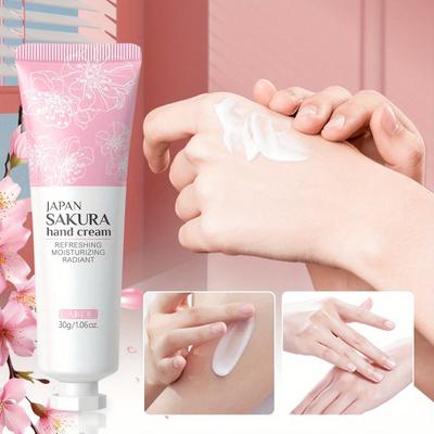 Krem do rąk Sakura z witaminą C i ekstraktem z kwiatu wiśni 72-godzinne zatrzymywanie wilgoci Szybko wchłaniający się Nietłusty Niezbędny do pielęgnacji zimowej Prezent dla kobiet dziewcząt
