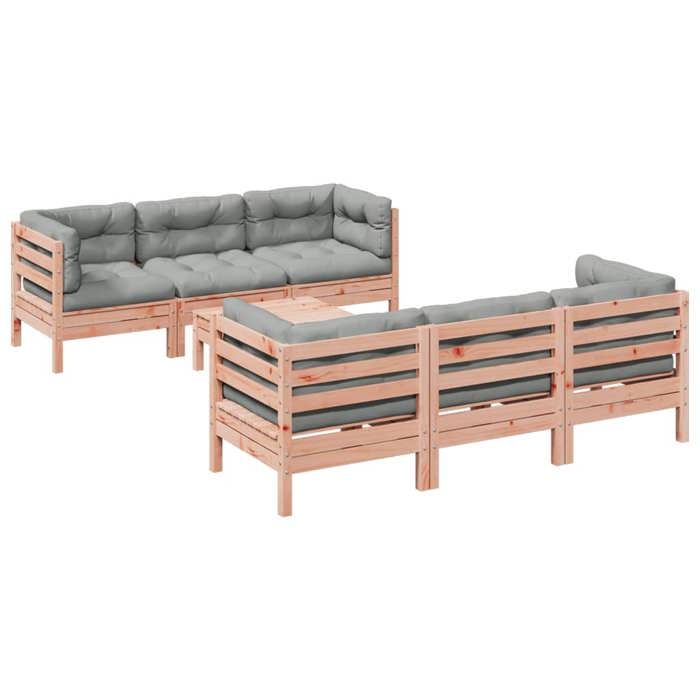 VidaXL Salon de jardin 7 pcs et coussins bois massif sapin de douglas 3299306