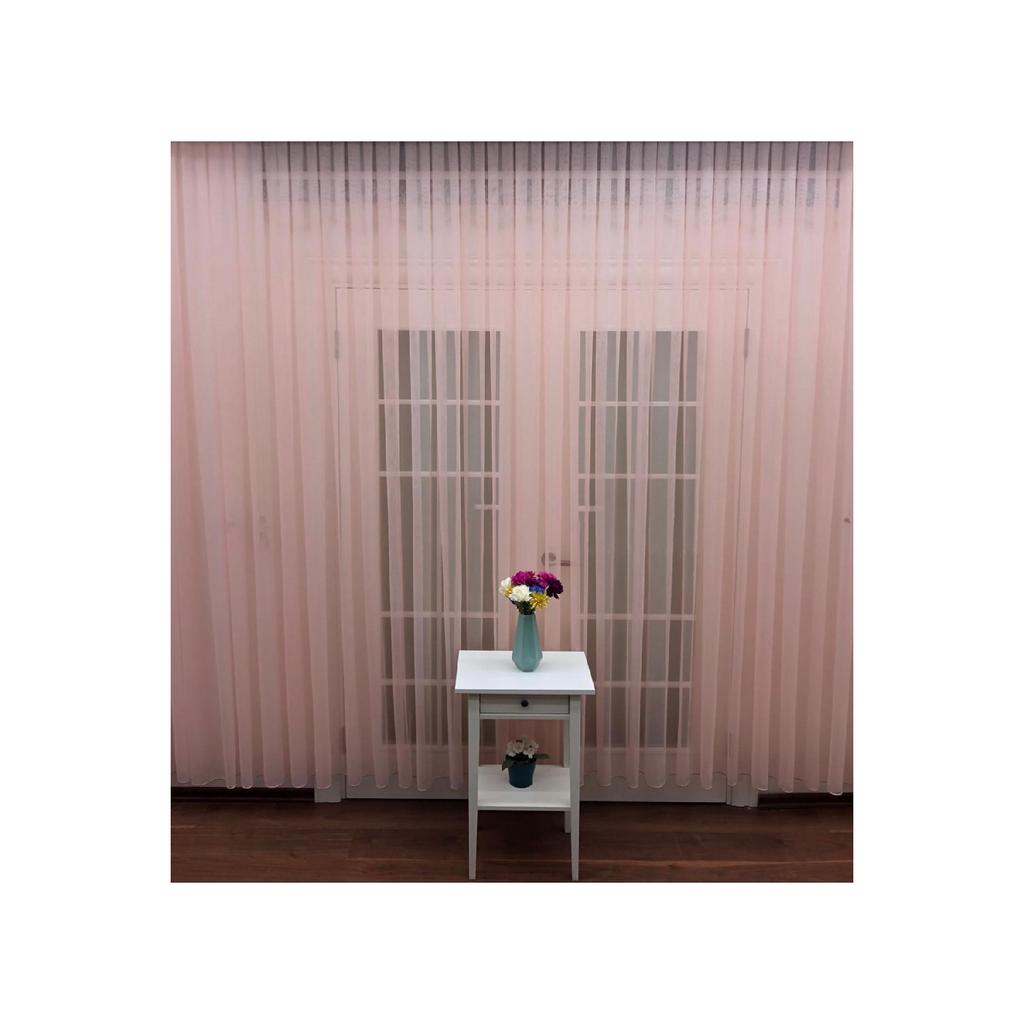 Crown Powder Einfarbiger Tüllvorhang, 1/3 häufiger Flor, einflügelig