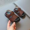 New style girls' sandals, open-toed beach shoes, simple solid color sandals for children