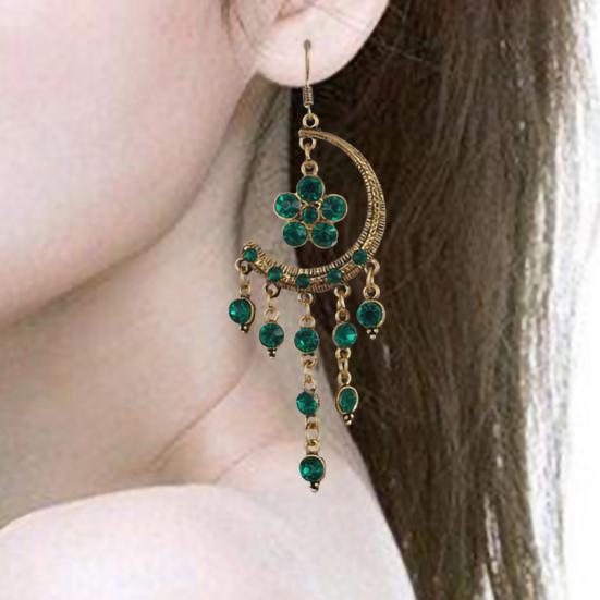 1 paar Haken Ohrringe Halbmond Form Quasten Schmuck Exquisite Lange