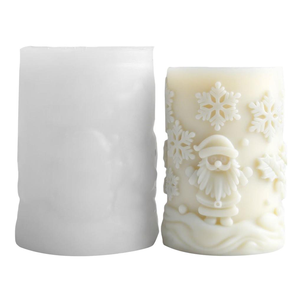 Christmas Candle Mould Silicone Molds Ornament Molds Castings Molds Snowflake Cylinder Plasters Molds Craft Supplies