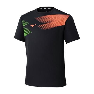 Table Tennis Wear Game Black X Size L [Mizuno] Shirt, Sweat-wicking, Quick-drying, 82JAD111, Unisex, Orange,
