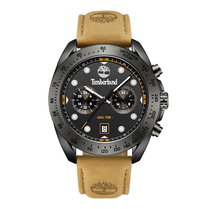 

Timberland Carrigan Series Watch Quartz Movement Leather Strap 44mm Black Dial Chronograph Fashion Retro Military Style Men watches TDWGF2230501 TDWGF2230501