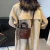 2025 new bag women's bag trendy fashion small square bag popular plush pendant shoulder messenger bag premium feeling bag