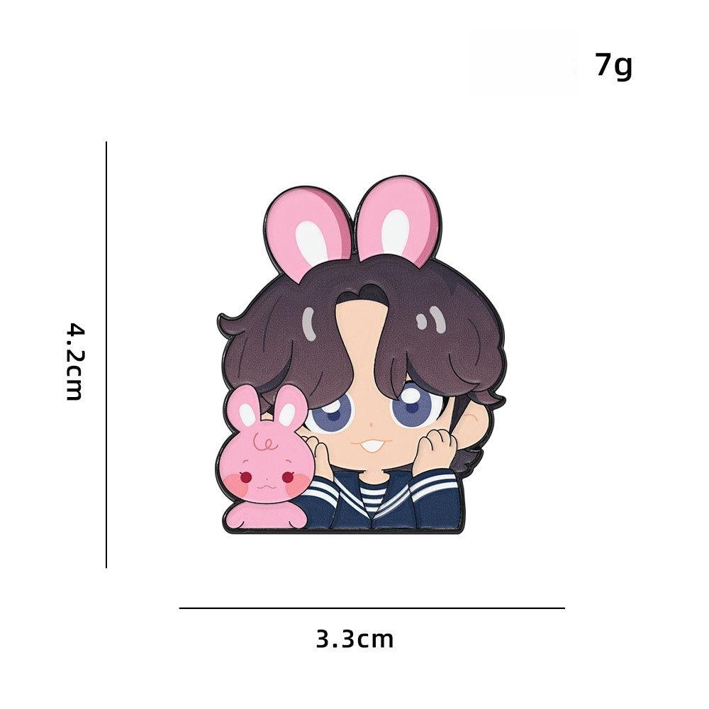 

BTS Kpop Cute Cartoon Idol & Animal Acrylic Brooch, Cartoon Character Pin Badge, Kpop ARMY Fans Backpack & Clothing Accessory 8