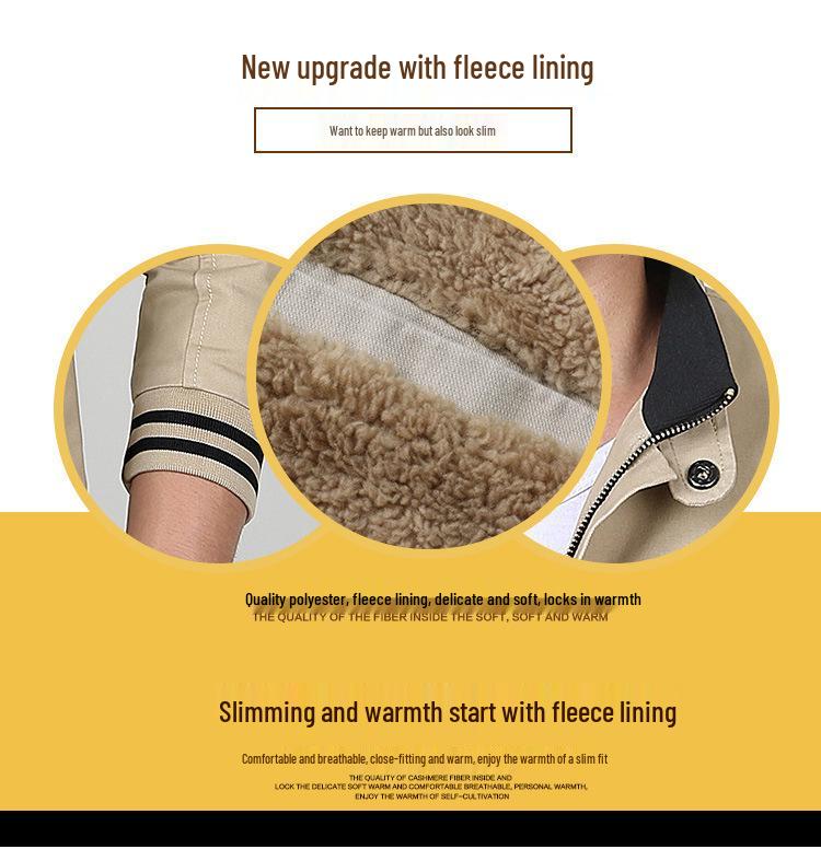 2026 Autumn/Winter Men's Warm Cotton Fleece Jacket