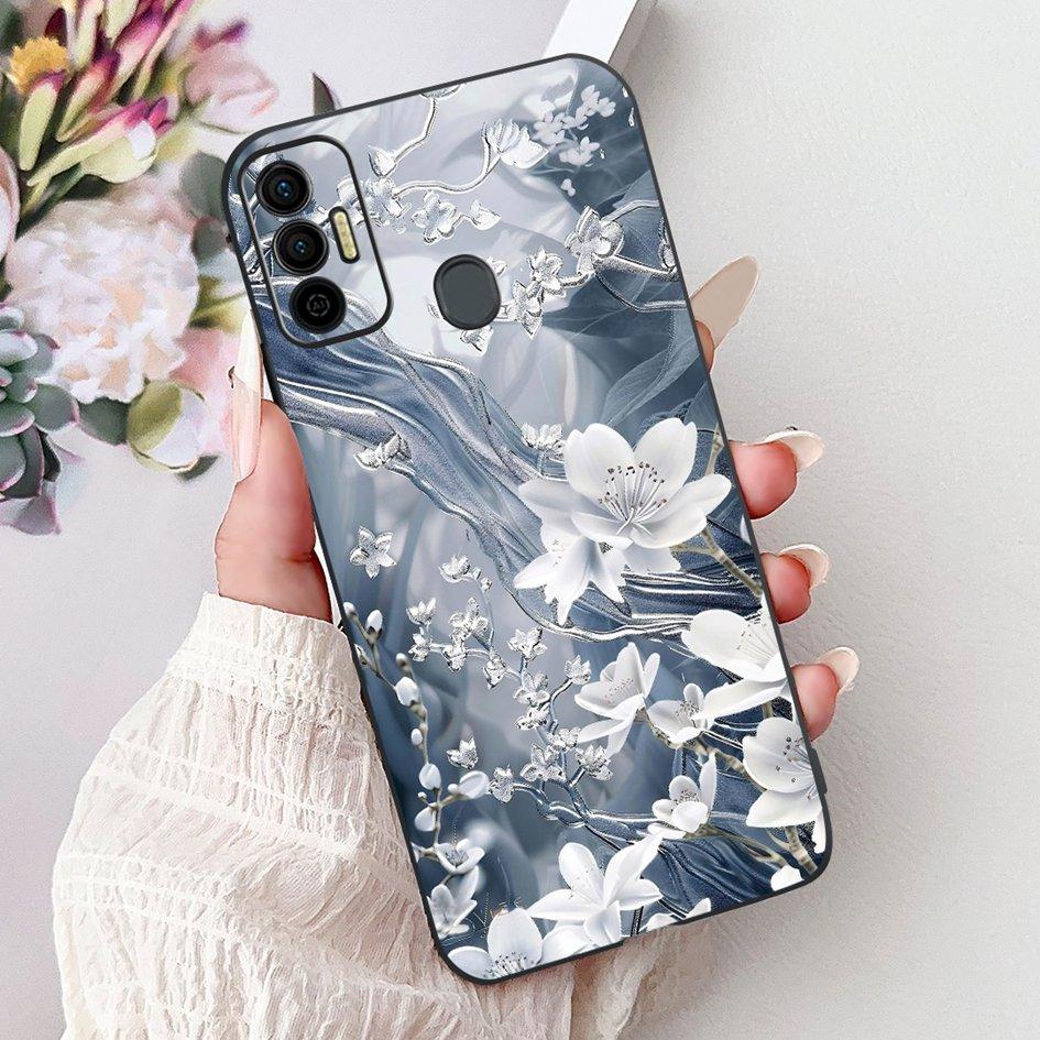Für Tecno Spark 7 Hülle KF6 KF6j KF6i Abdeckung Niedliche Mode Katze Blume Weiches Silikon Schutzhülle Für Tecno Spark 7P 7T Spark7 Pro Capa
