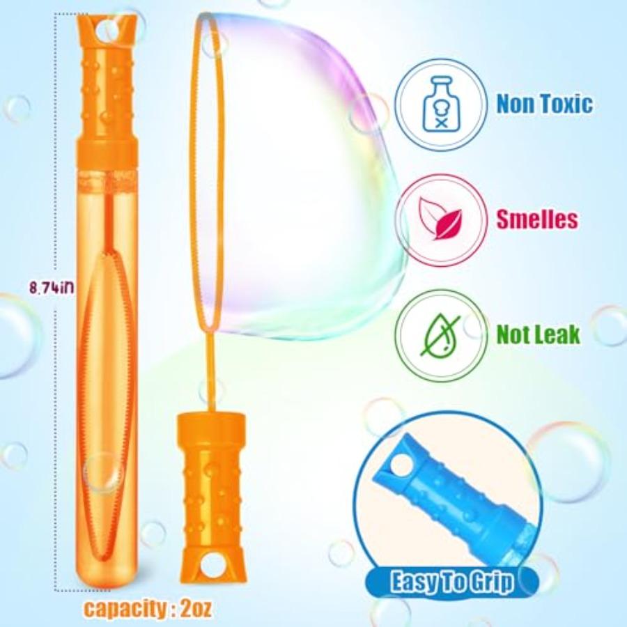 Bubble Wands, 84 Pcs Bubble Wands Bulk In 6 Colors Bubble Party Favors for,Summer Toys, Indoor Outdoor Activity, Themed Birthda