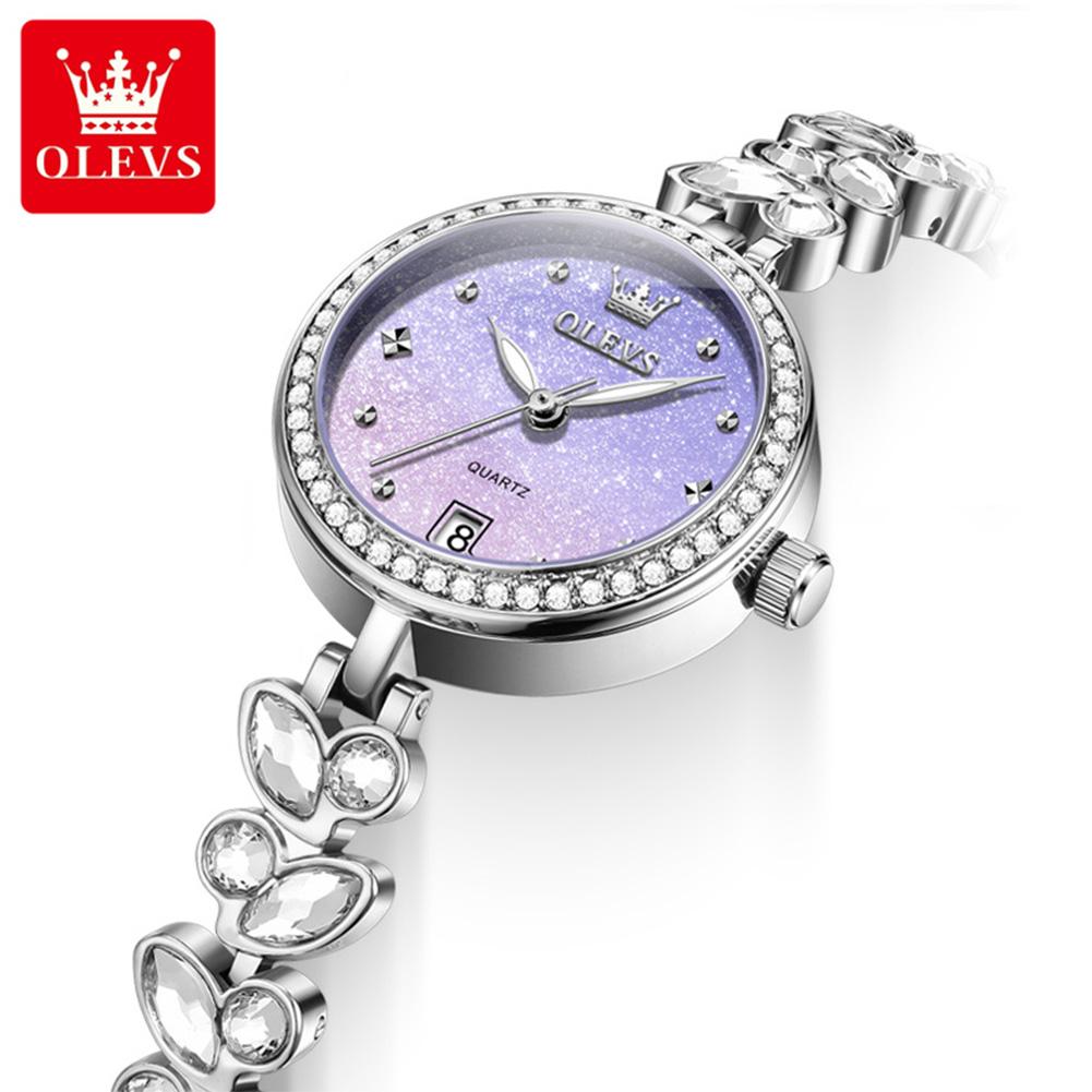 OLEVS Brand New Luxury Womens Bracelet Watch Elegant Fashion Quartz Watch Waterproof Luminous Strap Date Wristwatch For Woman
