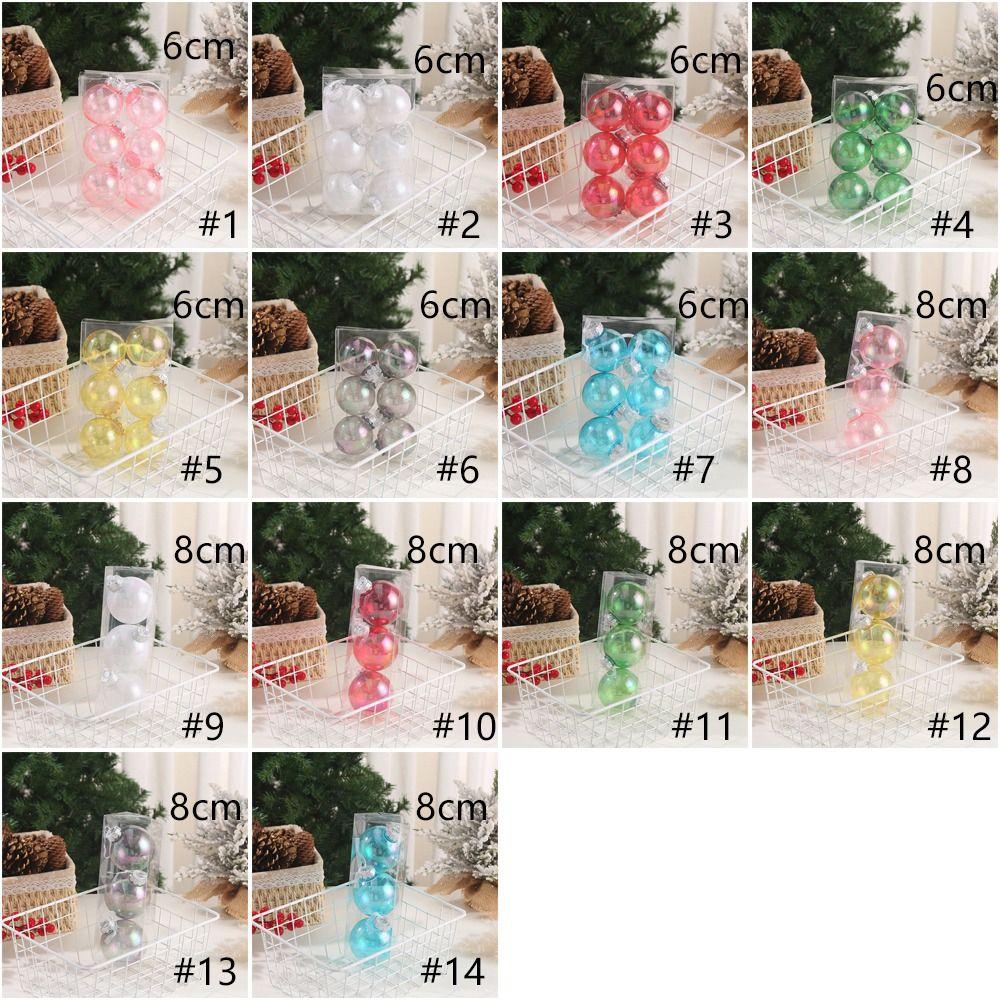 8cm Laser Christmas Balls Pendant Shatterproof Reusable Colorful Christmas Hanging Balls Elegant Plastic Xmas Tree Pendants