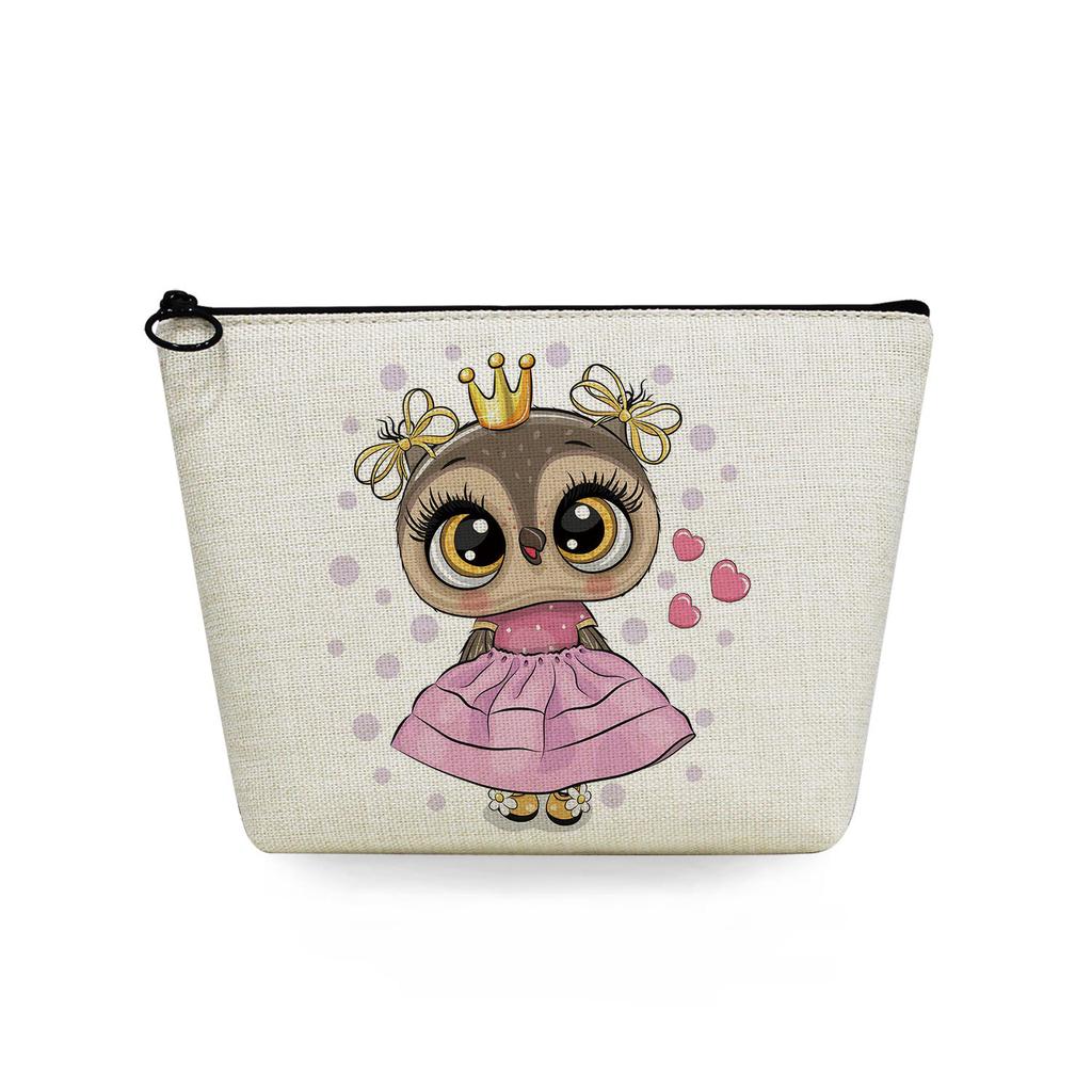 Women Owl Print Cosmetic Bag Toiletries Organize Travel Storage Case 6714